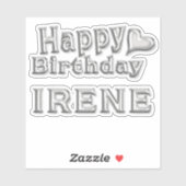 Irene Happy Birthday silver Aufkleber Sticker (Vel)