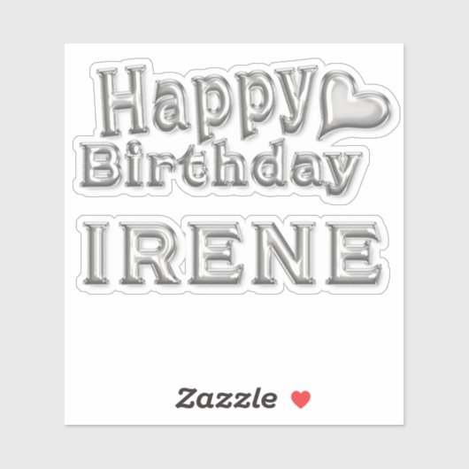 Irene Happy Birthday silver Aufkleber Sticker (Vel)