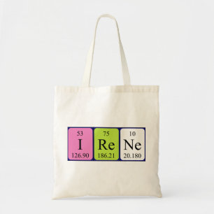 Irene periodieke lijstnaam canvas tas