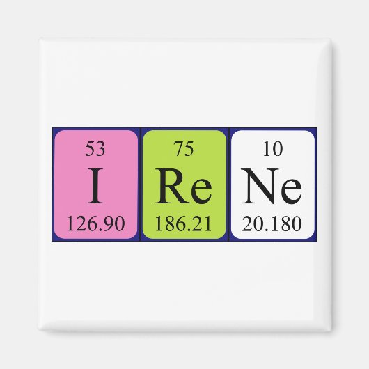 Irene periodieke tabel naam magneet (Voorkant)