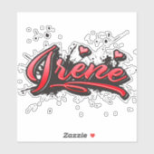 Irene red Heart Graffiti Aufkleber Sticker (Vel)