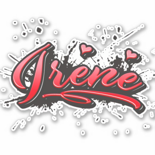 Irene red Heart Graffiti Aufkleber Sticker (Voorkant)