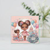 IRENE ~ Verjaardag Kaart ~ jonge kinderen ~ Roze ~ (Staand voorkant)