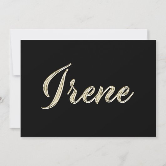Irene white gold Handwriting Karte Kaart (Voorkant)
