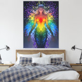 “Iridesca” - Bewaarder van Kleuren Canvas Afdruk (Insitu (Slaapkamer))