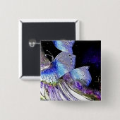 Iridescence, knop vierkante button 5,1 cm (Voorkant /achterkant)