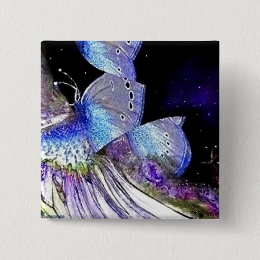 Iridescence, knop vierkante button 5,1 cm (Voorkant)