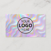 Iridescent 3D Effect Logo QR Code Visitekaartje (Voorkant)