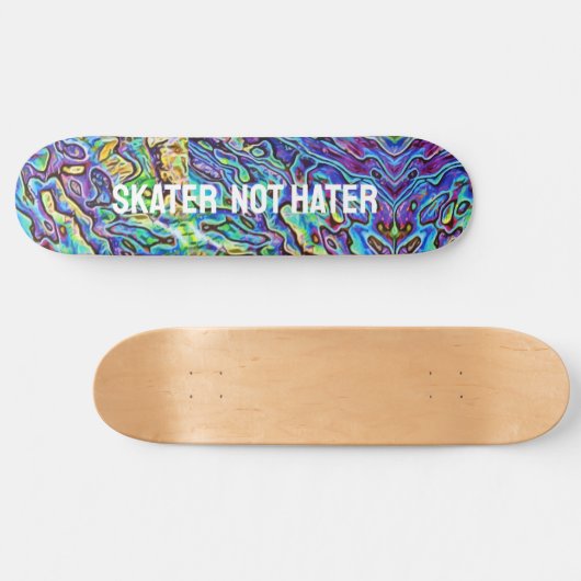 Iridescent Abalone Paua Shell - Skater not Hater Persoonlijk Skateboard (Horizontaal)