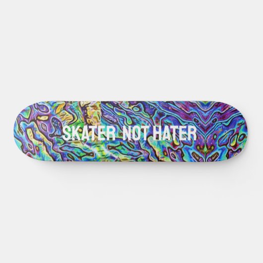 Iridescent Abalone Paua Shell - Skater not Hater Persoonlijk Skateboard (Horizontaal)