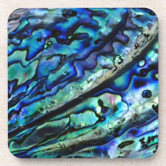 Iridescent Abalone Shell | Aangepast Bier Onderzetter (Voorkant)