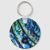 Iridescent Abalone Shell Monogram Sleutelhanger (Voorkant)