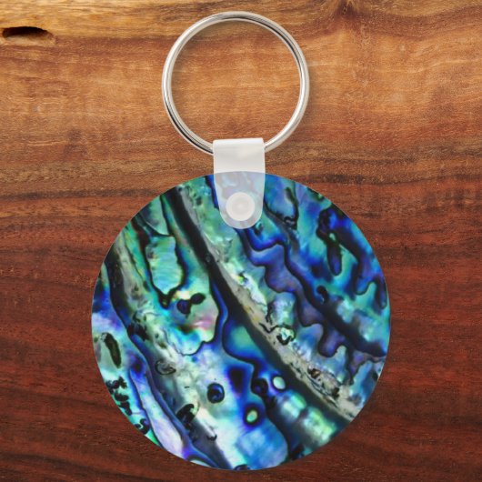Iridescent Abalone Shell Monogram Sleutelhanger (Achterkant)