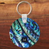 Iridescent Abalone Shell Monogram Sleutelhanger (Voorkant)