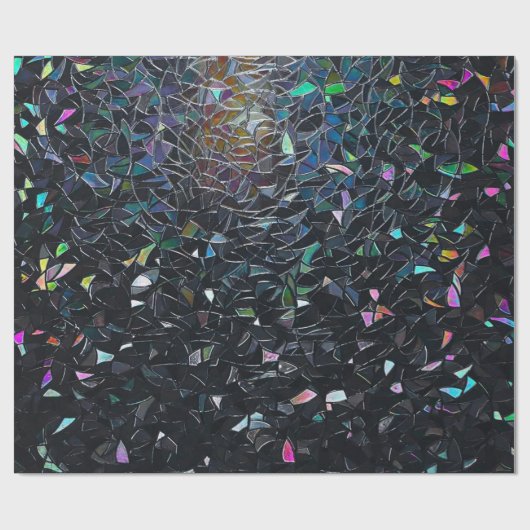 Iridescent Abstract Stained Glass Pattern Cadeaupapier (Vlak)