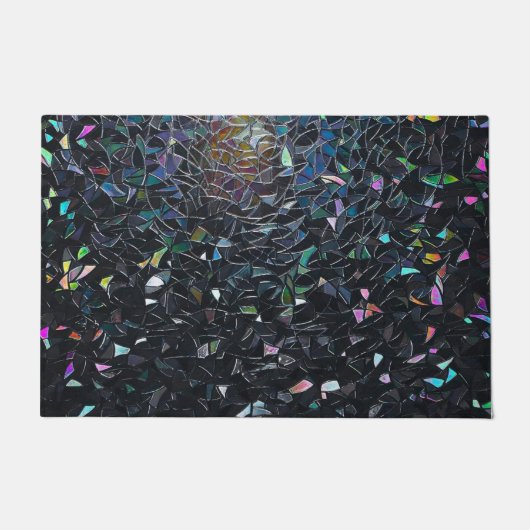 Iridescent Abstract Stained Glass Pattern Deurmat (Voorkant)