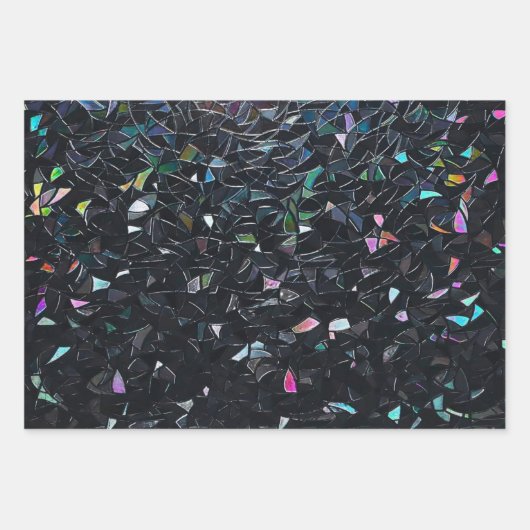 Iridescent Abstract Stained Glass Pattern Inpakpapier Vel (Voorkant 3)