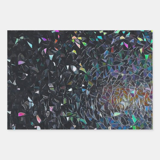 Iridescent Abstract Stained Glass Pattern Inpakpapier Vel (Voorkant 2)