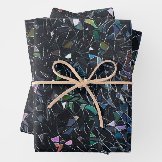 Iridescent Abstract Stained Glass Pattern Inpakpapier Vel (In situ)