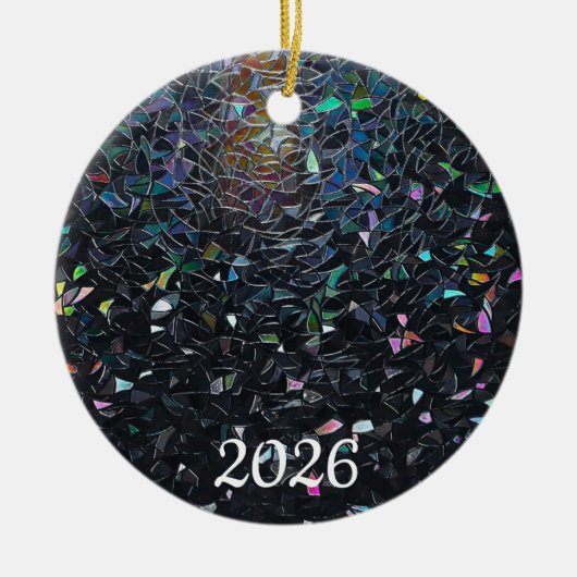 Iridescent Abstract Stained Glass Pattern Keramisch Ornament (Voorkant)