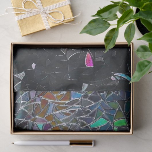 Iridescent Abstract Stained Glass Pattern Tissuepapier (Geschenk)