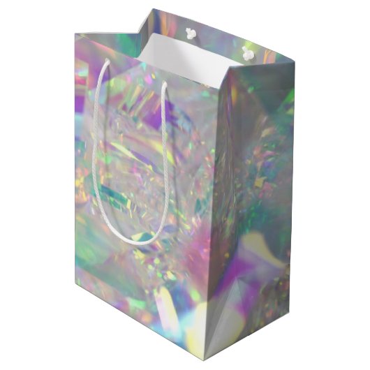 Iridescent Angel Tinsel Business Medium Cadeauzakje (Achterkant Gekanteld)