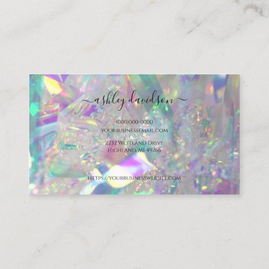 Iridescent Angel Tinsel Customer Loyalty Kaart Visitekaartje (Achterkant)