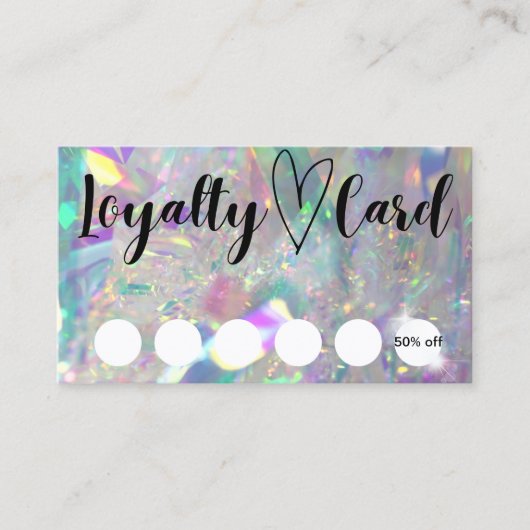 Iridescent Angel Tinsel Customer Loyalty Kaart Visitekaartje (Voorkant)