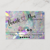 Iridescent Angel Tinsel Dank je Visitekaartje (Voorkant)