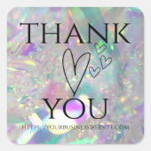 Iridescent Angel Tinsel Dank u wel! Vierkante Sticker (Voorkant)