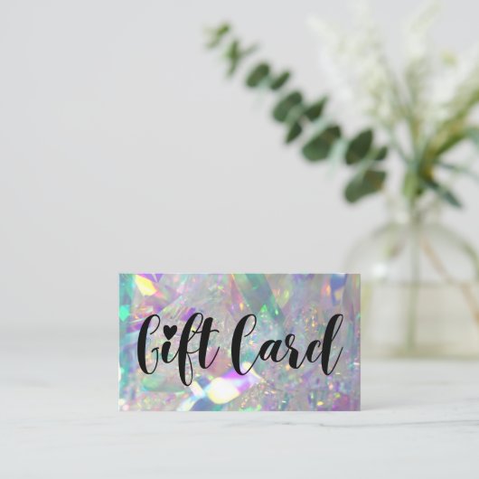 Iridescent Angel Tinsel Store Gift Kaarten Visitekaartje (Staand voorkant)