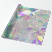 Iridescent Angel Tinsel Wrapping Paper Cadeaupapier (Uitgerold)