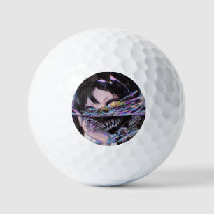 Iridescent Anime Horror: Liquid Smile Monster Golfballen