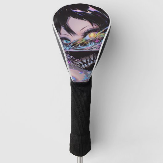 Iridescent Anime Horror: Liquid Smile Monster Golfheadcover (Voorkant)