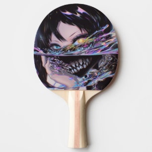 Iridescent Anime Horror: Liquid Smile Monster Tafeltennisbatje