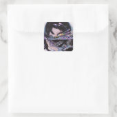 Iridescent Anime Horror: Liquid Smile Monster Vierkante Sticker (Tas)
