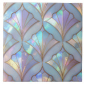 Iridescent Art Deco Stained Glass ID1177 Tegeltje (Voorkant)