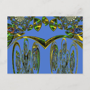 Iridescent Art Print met Gouden Abstract Design Briefkaart