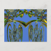 Iridescent Art Print met Gouden Abstract Design Briefkaart (Voorkant)