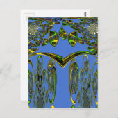 Iridescent Art Print met Gouden Abstract Design Briefkaart (Voorkant / Achterkant)