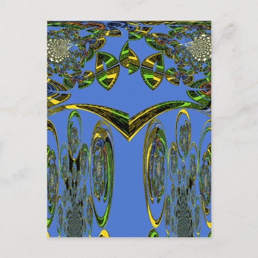 Iridescent Art Print met Gouden Abstract Design Briefkaart (Voorkant)