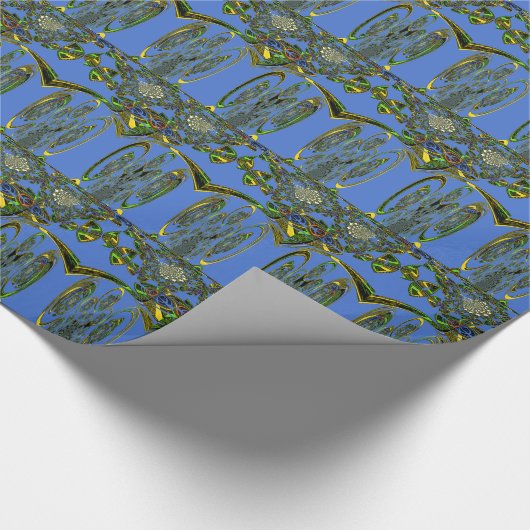 Iridescent Art Print met Gouden Abstract Design Cadeaupapier (Hoek)