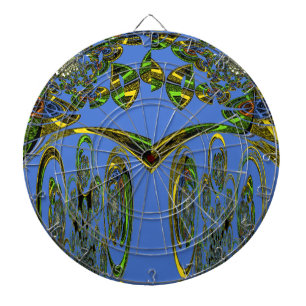 Iridescent Art Print met Gouden Abstract Design Dartbord