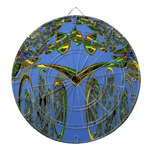 Iridescent Art Print met Gouden Abstract Design Dartbord (Voorkant)