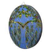 Iridescent Art Print met Gouden Abstract Design Dartbord (Voorkant Rechts)