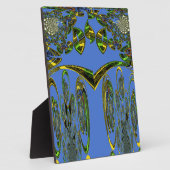 Iridescent Art Print met Gouden Abstract Design Fotoplaat (Zijkant)