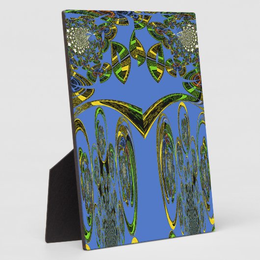 Iridescent Art Print met Gouden Abstract Design Fotoplaat (Zijkant)