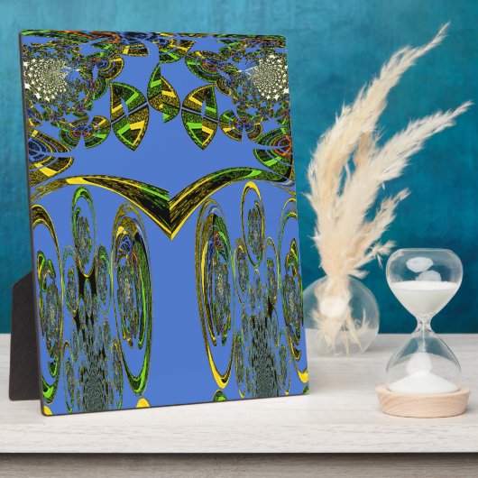 Iridescent Art Print met Gouden Abstract Design Fotoplaat (Zijkant)