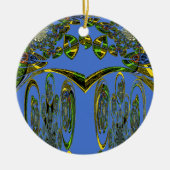 Iridescent Art Print met Gouden Abstract Design Keramisch Ornament (Voorkant)