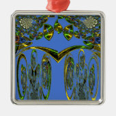 Iridescent Art Print met Gouden Abstract Design Metalen Ornament (Voorkant)